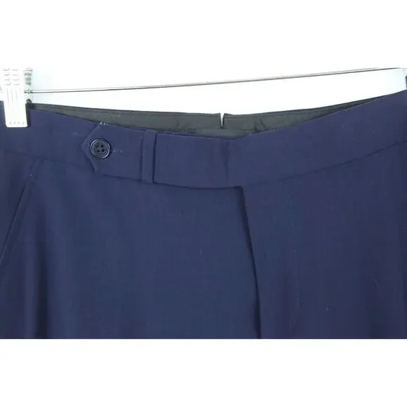 Ralph Lauren Black Label Vintage Navy Blue Dress Pants Size 10 Vintage 90s Wool - Picture 3 of 10